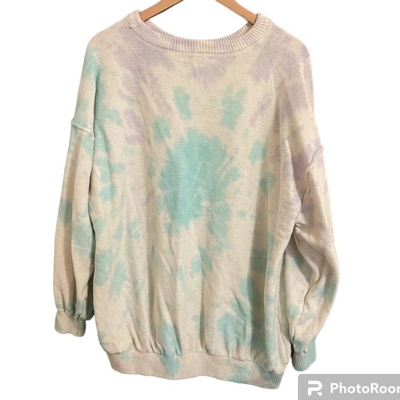 Dex Plus Size Crew Neck Tie Dye Sweater - Picture 1 of 3